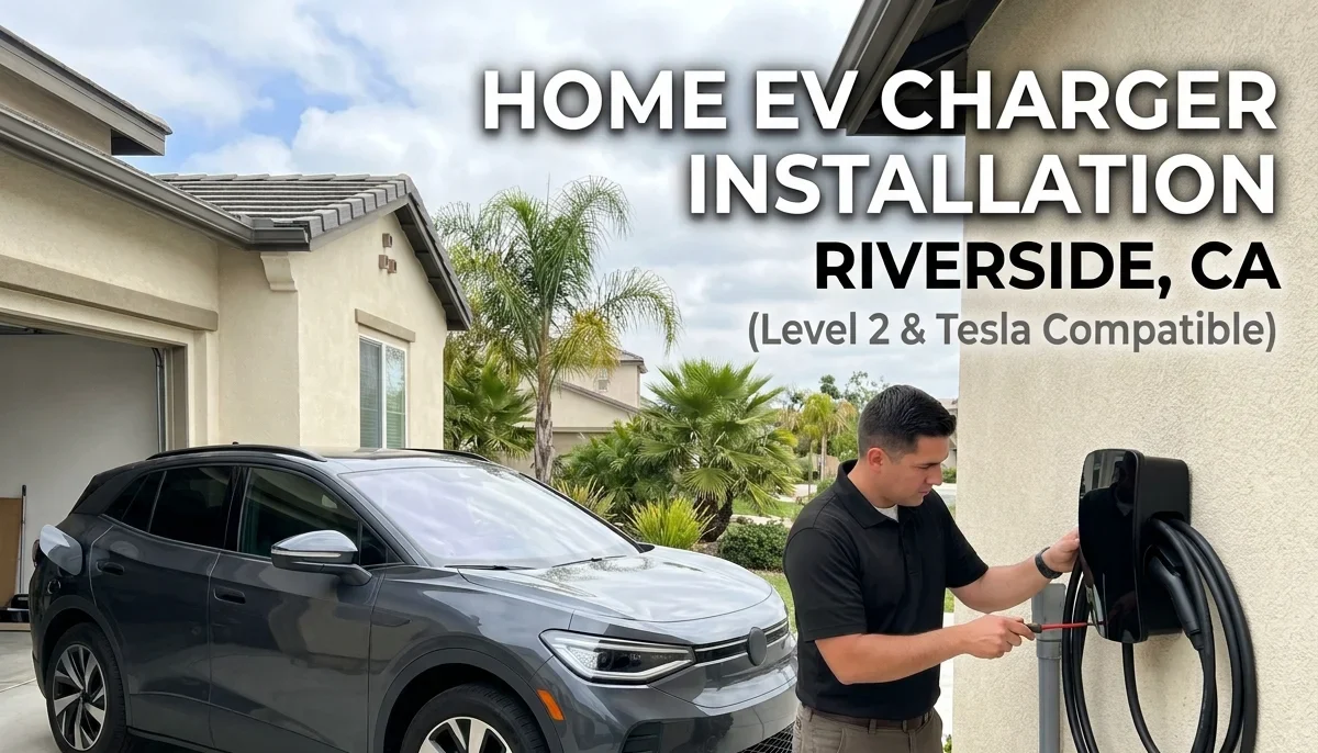 Home EV Charger Installation in Riverside, CA (Tesla & Level 2)
